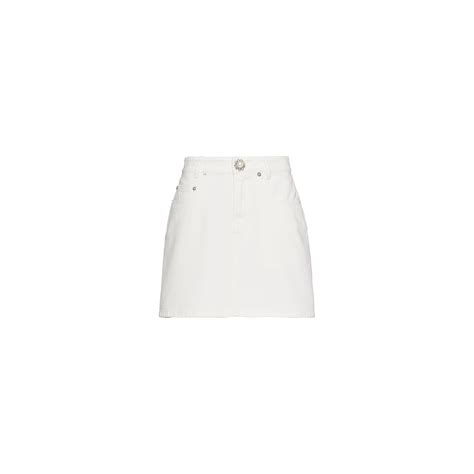 miu miu denim.skirt|White White Denim Miniskirt .